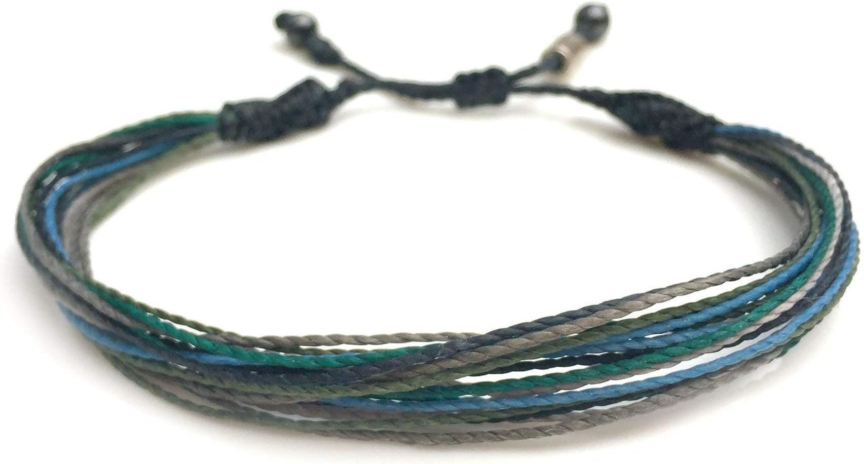 Rumi Sumaq Surfer String Bracelets for Men, Women & Kids — Adjustable Pull-Tie Waxed Cord, Coastal & Beach Colors, Custom Size and Color Options