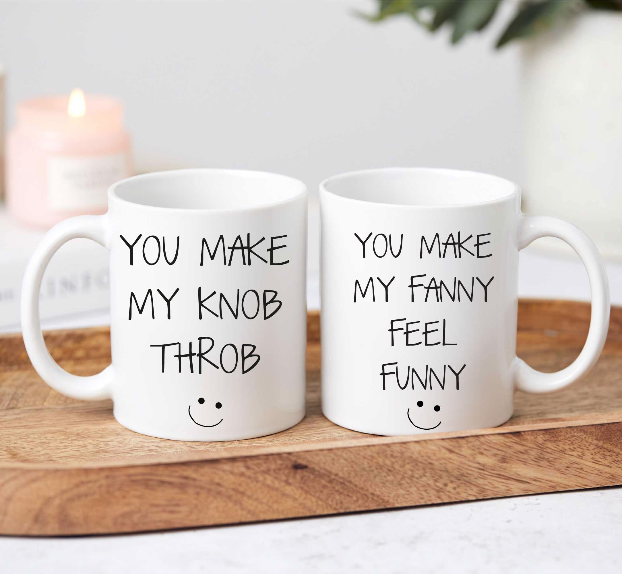 60 Second Makeover Limited You Make My Knob Throb You Make My Fanny Feel Funny Mug Set Valentines Gift Present Anniversary Husband Wife Boyfriend G