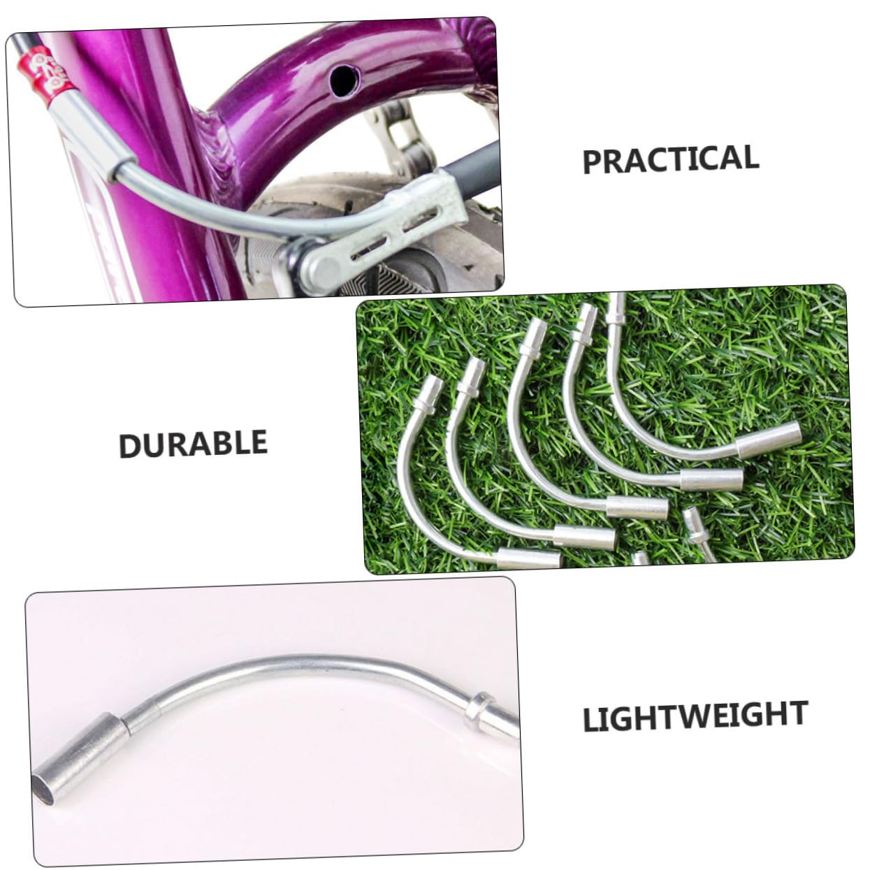 KOMBIUDA 20Pcs Flexible Elbow Tubes for Mountain Road Bikes Durable Brake Cable Guide for Easy Installation Silver