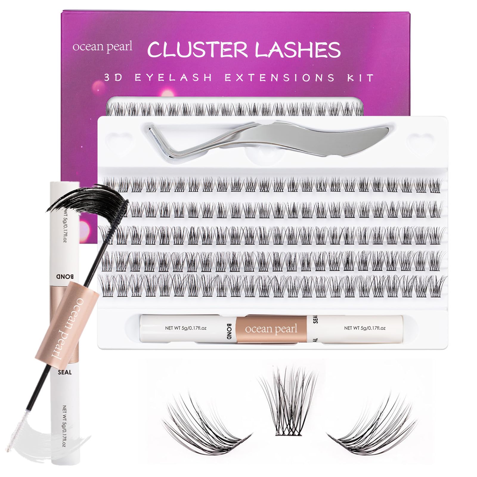 Pestañas Postizas 120 Pcs DIY Extension Pestañas Individuales con Pegamento Pinza Pestañas Pelo a Pelo Banda Delgada Tallo Ancho Reutilizables Suaves Naturales Ligeras 10-16mm C/CC/D Curl - OP20
