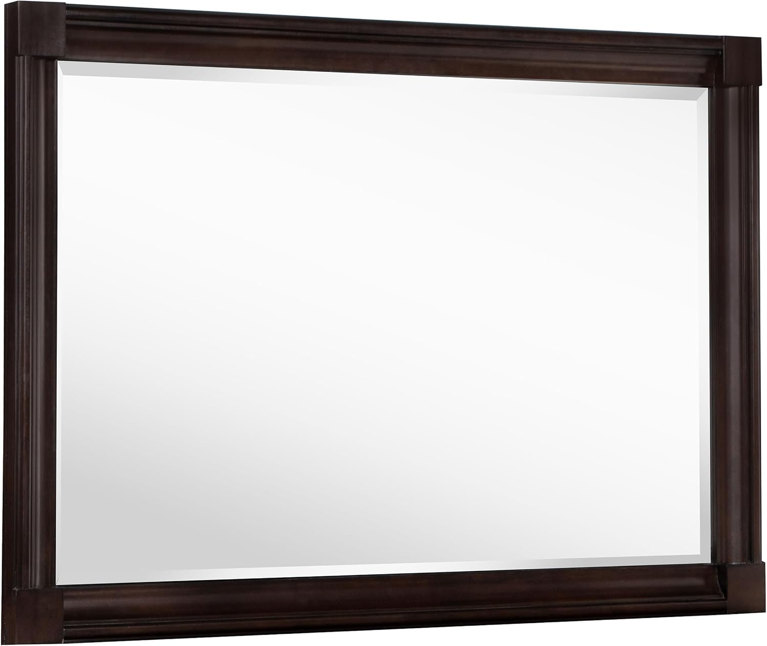 Rectangular dresser mirror with dark oak frame