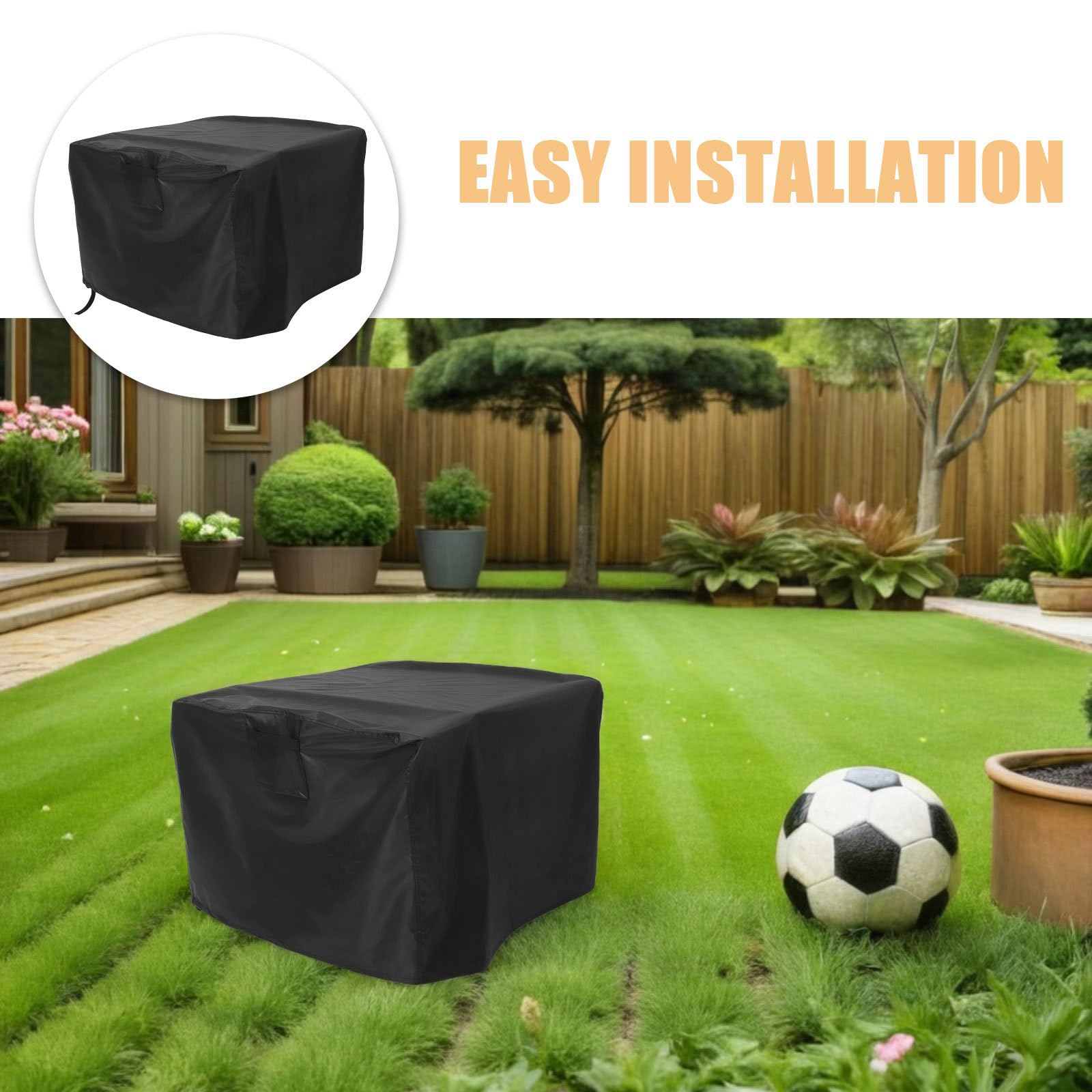 ORFOFE Housse Imperméable pour Mobilier de Jardin en Tissu Oxford 420d, Résistante la Déchirure, Carrée, Adaptée aux Braseros et Tables de Foyer D'extérieur Patio