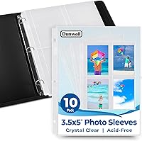 Vista 1 de Dunwell - Fundas para fotos para carpeta de 3 anillas, (3.5x5, paquete de 10) para 80 fotos, cada página de foto contiene 8 fotos o 4 paquetes