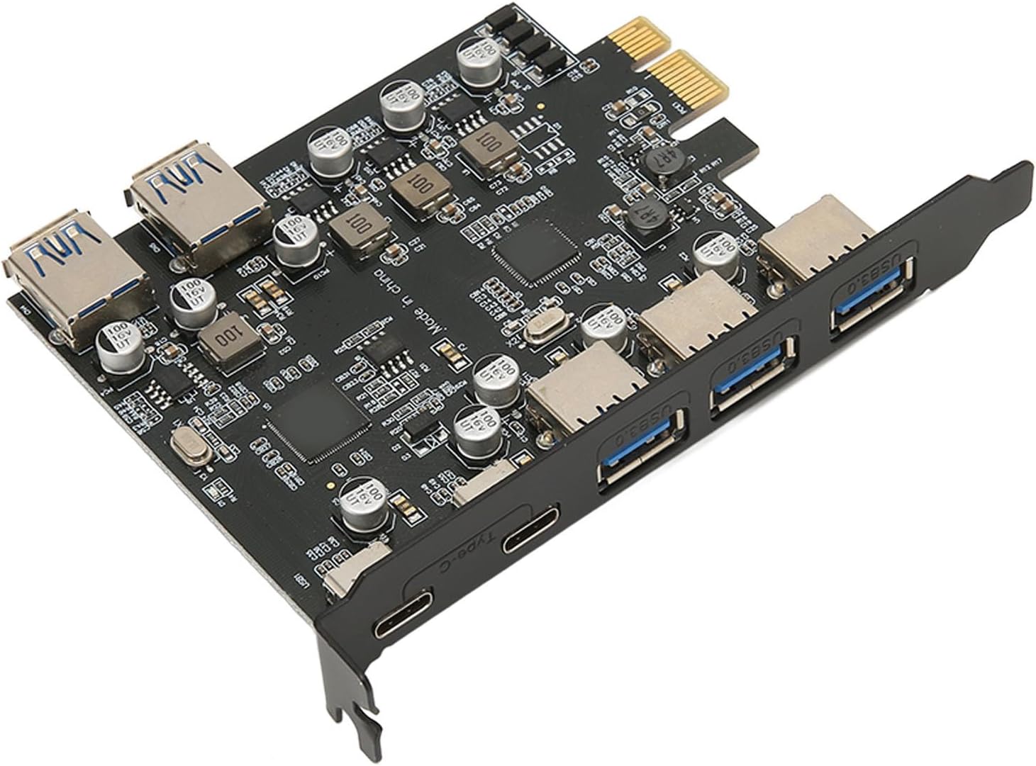 PCI E to USB Expansion Card 7 Ports, USB 30. PCI Card with 2 Type C and 5 Type A Ports, 5Gbps Speed Data Transfer for OS X, Logic 1100 Chipset