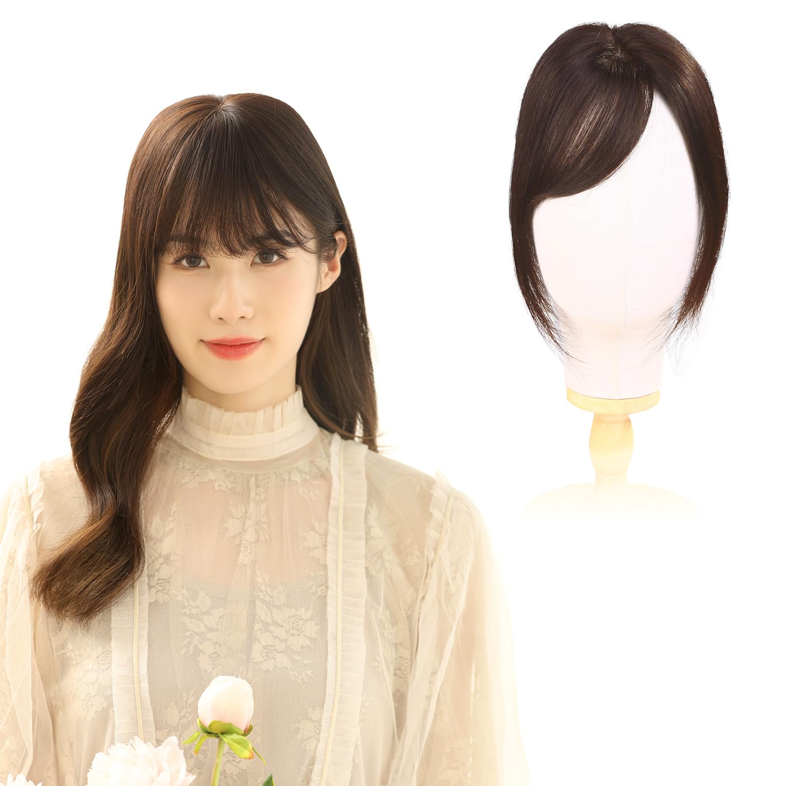 Amazon.co.jp: HIYE 部分ウィッグ 人毛100% 人工皮膚 総手植え 分け目  