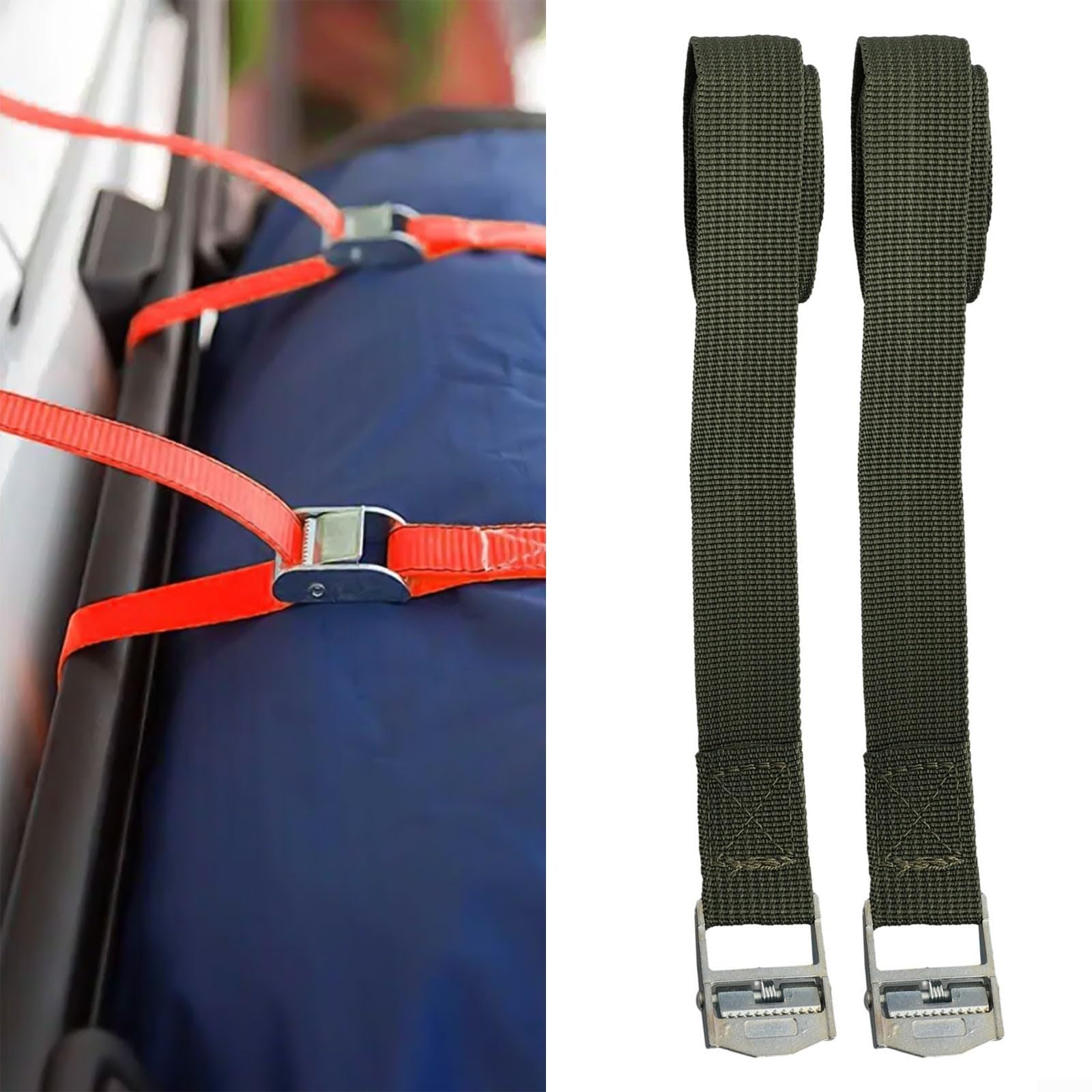 Ladungs-Zurrgurt, Hochleistungs-Ratschengurte, Sichern Sie Ihre Ladung mit 1 m x 25 mm Zurrgurten, 2er-Set, Klemmschnalle, hohe Tragkraft