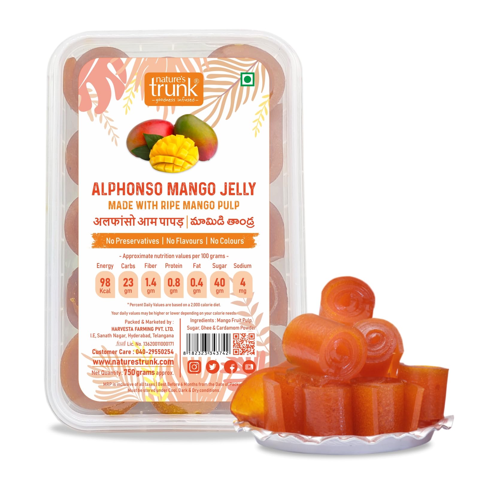 See full amazon price history chart for Natures Trunk – Alphonso Mango Jelly, 750g, HDPE Box | Natural, Healthy and Nutritious Ripe Mango Pulp Slice | Mamidi Thandra | Aam Papad | Sun-Dried | Handmade Mango Bites Natures Trunk – Alphonso Mango Jelly, 750g, HDPE Box | Natural, Healthy and Nutritious Ripe Mango Pulp Slice | Mamidi Thandra | Aam Papad | Sun-Dried | Handmade Mango Bites (B0D76QRDKC) Amazon Price History, Amazon Price Tracker