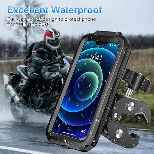 Miniatura 3 de Soporte de teléfono para motocicleta, resistente al agua, soporte para teléfono de bicicleta, manillar, pantalla táctil de 360, soporte para