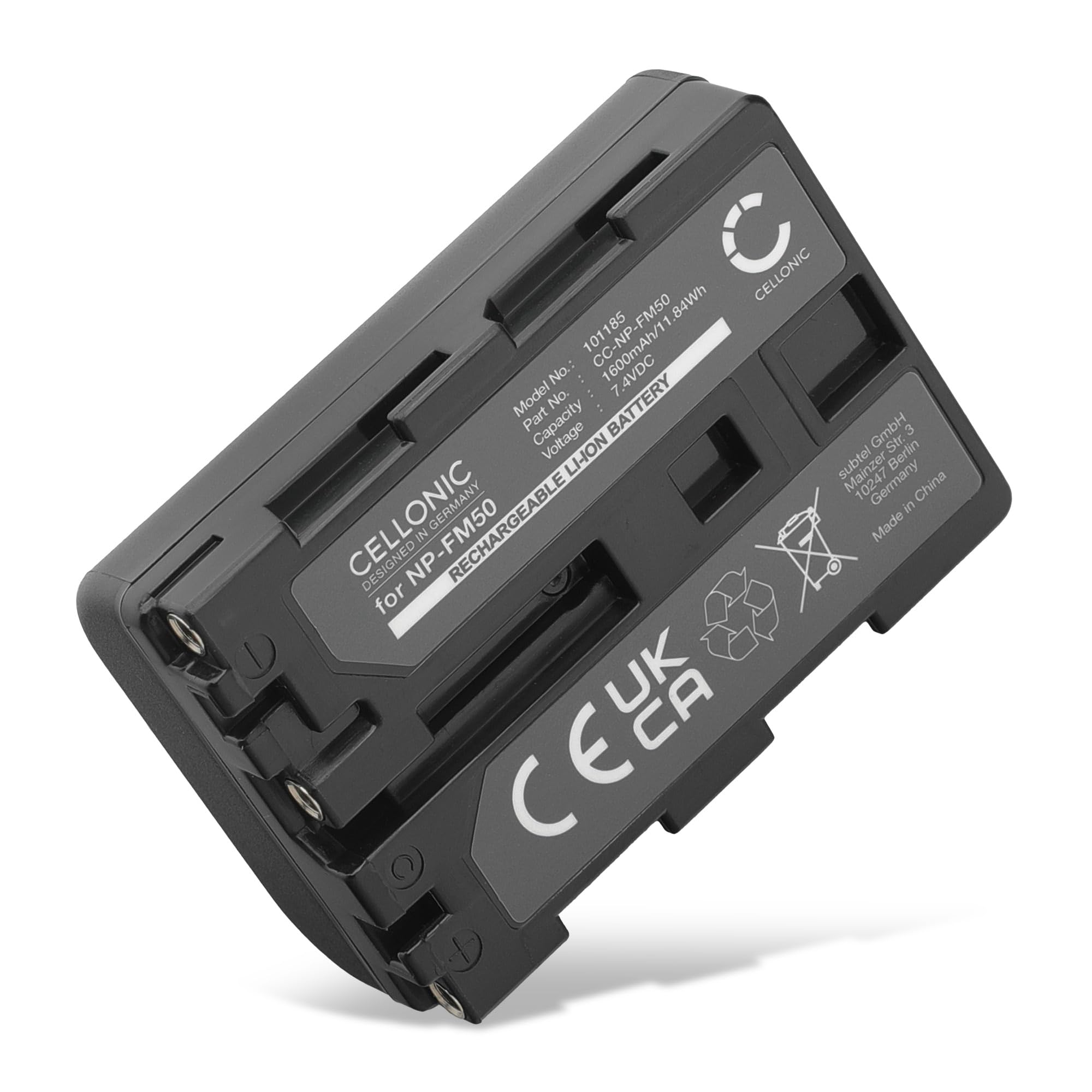 CELLONIC, Bateria do aparatu kompatybilna z Sony NP-FM500H, NP-FM50, Cyber-Shot NP-FM30 (7,4 V, 1600 mAh)