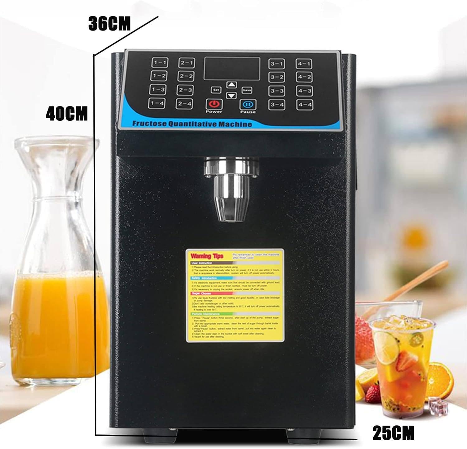 Distributore Automatico di fruttosio da 7,5 Litri, Macchina quantitativa per fruttosio, distributore Automatico di sciroppo, Attrezzatura per Negozi di tè al Latte