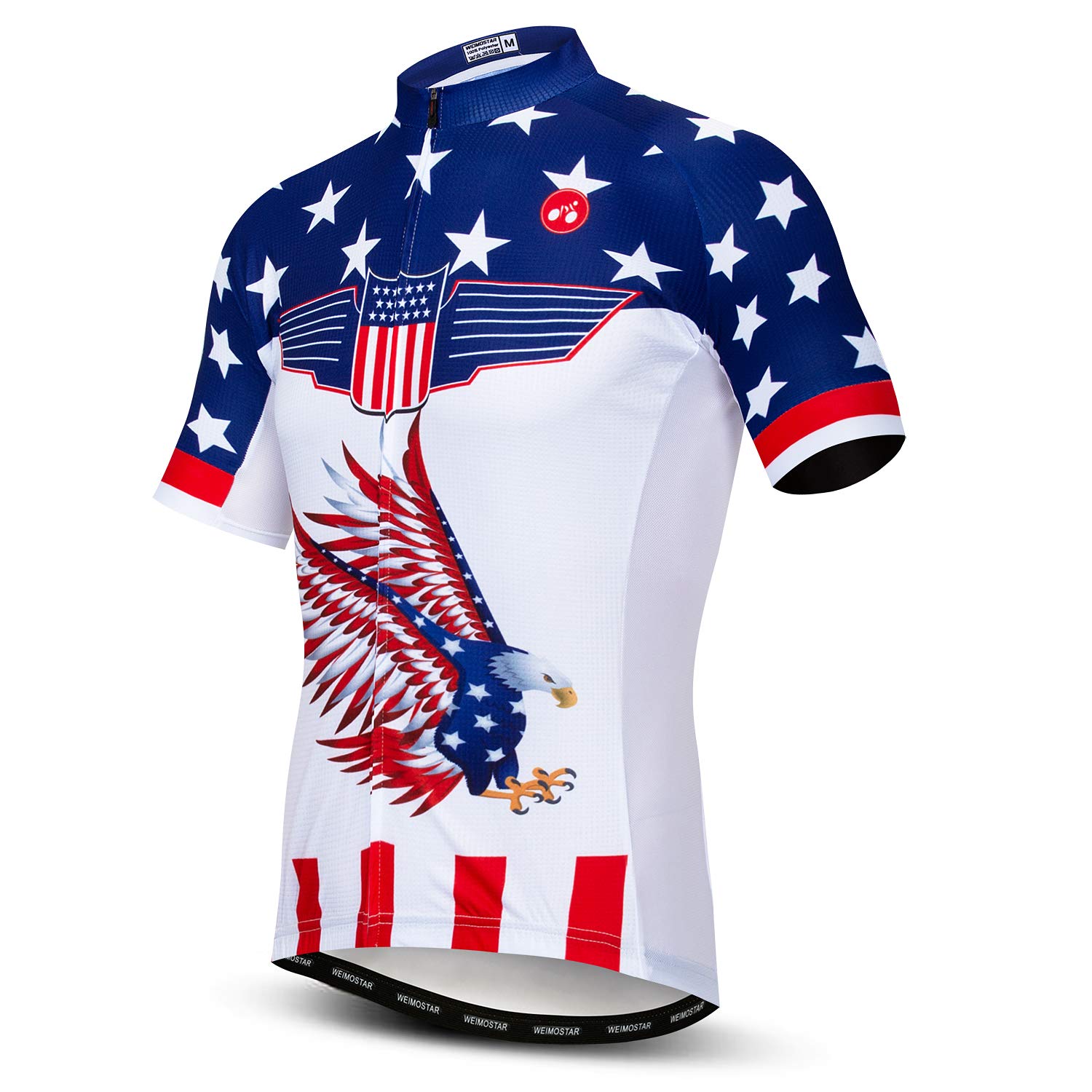 JPOJPO Cycling Jersey Men,USA Cycling Jersey Long Sleeve,Bike Jersey Full Zipper,Comfortable, Breathable and Quick-Dry