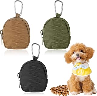 Tucnoeu 3-Pack Waterproof Dog Treat Pouch for Training - Leash Carabiner Clip, Spill-Proof Zipper, Portable Reward Bag