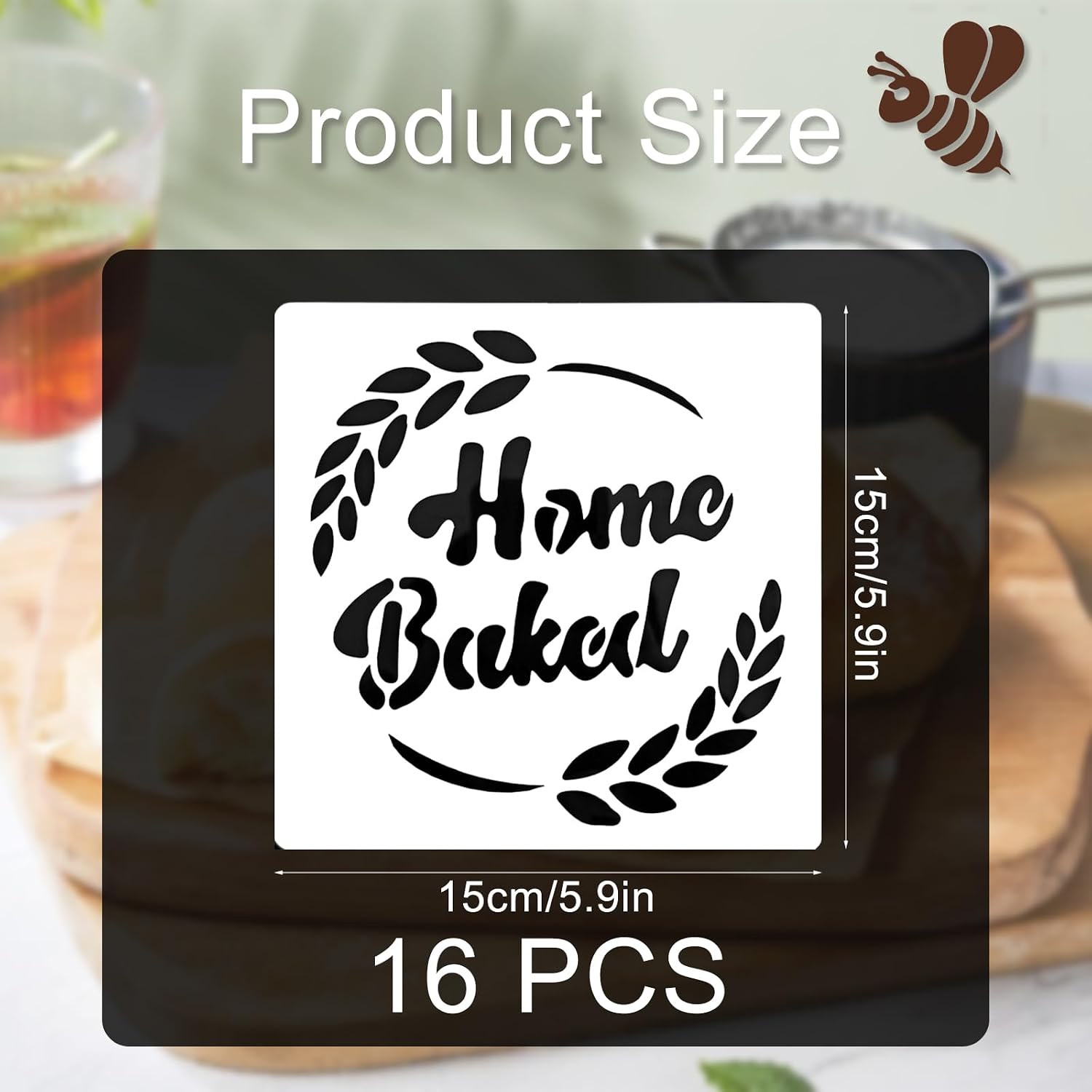 16 PCS Sourdough Bread Stencils for Baking 5.9 X 5.9 Inch Artisan Baking Tool Set Reusable Templates for Cookie, Cake and Pie Decorating 16 Styles