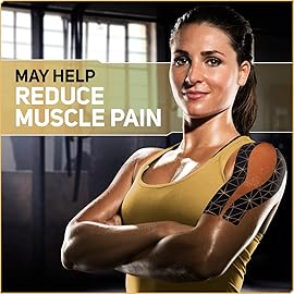 Care Science Waterproof Kinesiology Tape, 40 ct Precut Strips (2 Rolls), Copper Infused | Water Resistant Strips, Elastic Athletic Tape for Sports & Weightlifting, Muscle Strain Relief & Joint Support