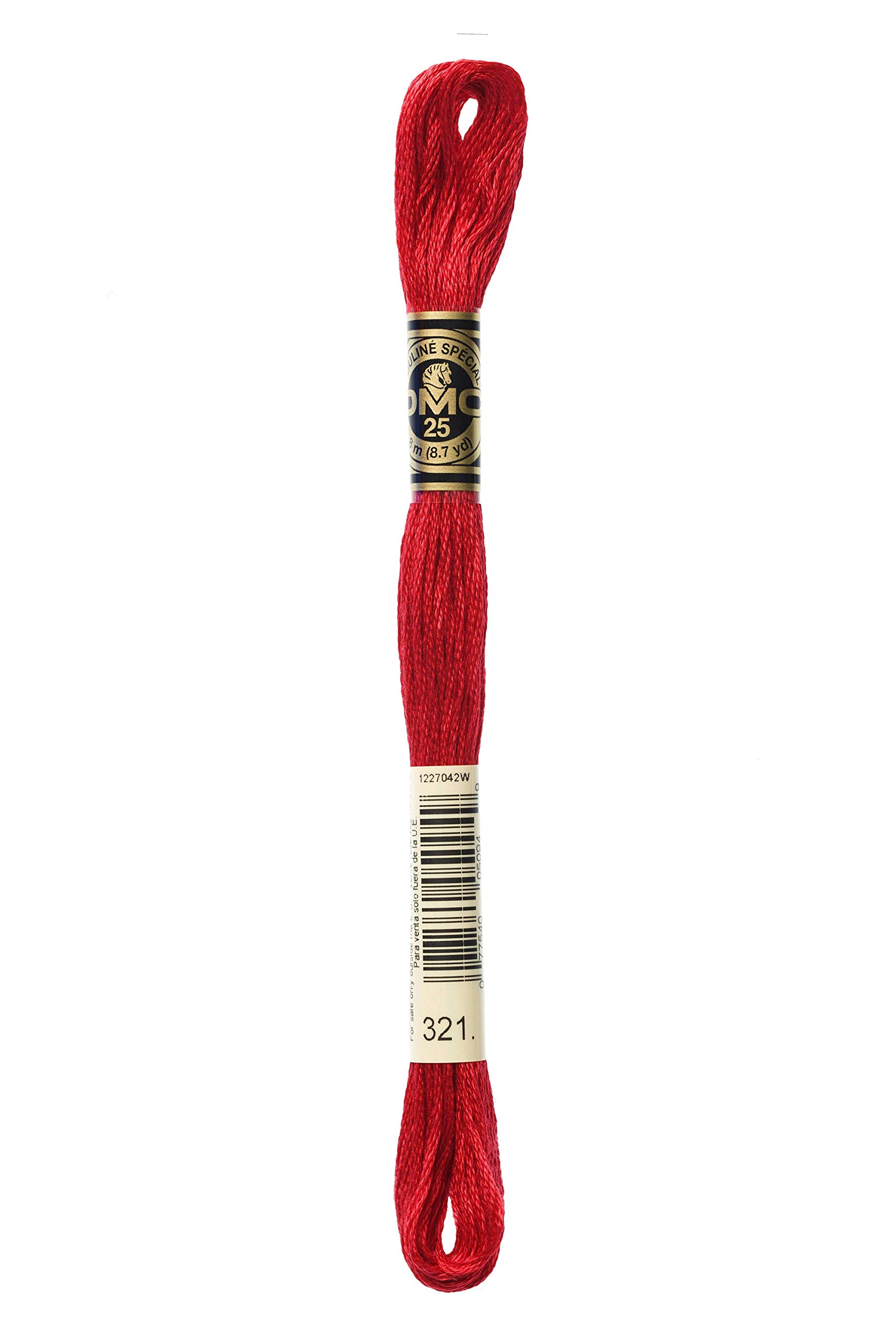 Dmc Unisex Red (321) Mouline Special 25 Cotton Thread, Size: 8M