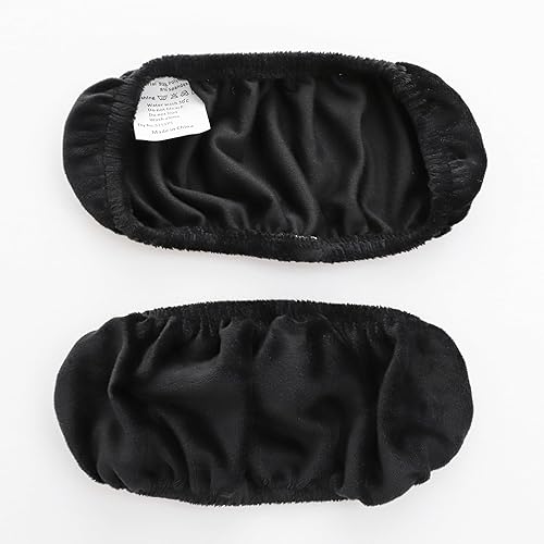 Miniatura 6 de FORCHEER Fundas para reposabrazos de silla de oficina, 2 piezas, de terciopelo, elásticas, color negro, para silla de juegos, computadora,
