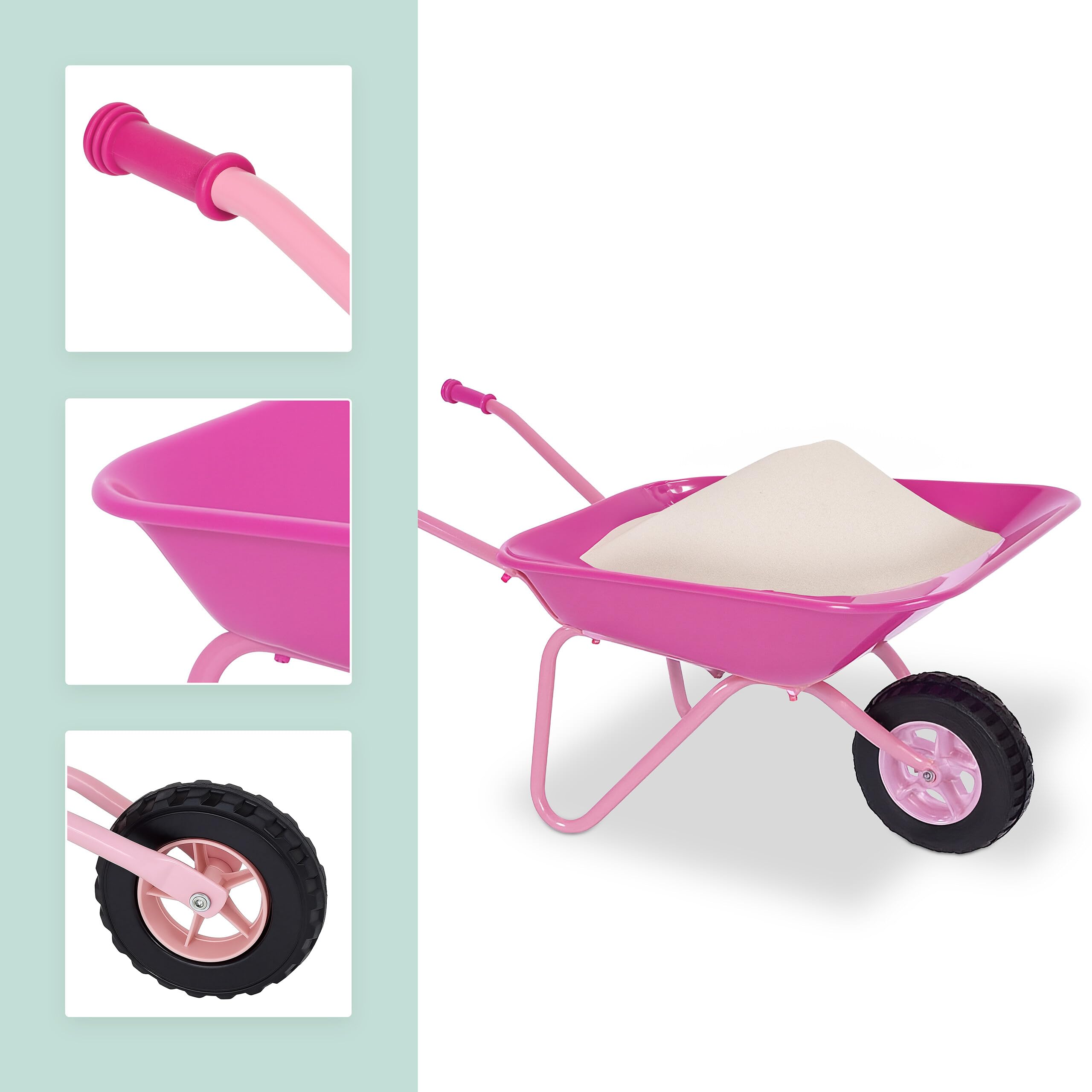 Relaxdays Carriola per Bambini, Manici ergonomici, HLP: 43x74x36 cm, Metallo, plastica, Giocattolo