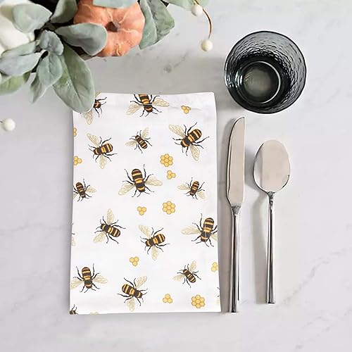 Miniatura 5 de Urban Villa Toallas de cocina de algodón, estampado de abeja de miel, multicolor, calidad premium, toallas de cocina 100% algodón, esquinas