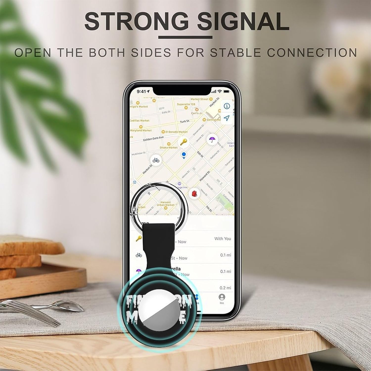 Finish ON My FACE Funny Cover Compatible with AirTag Case Protector GPS Tracker Holder with Keychain