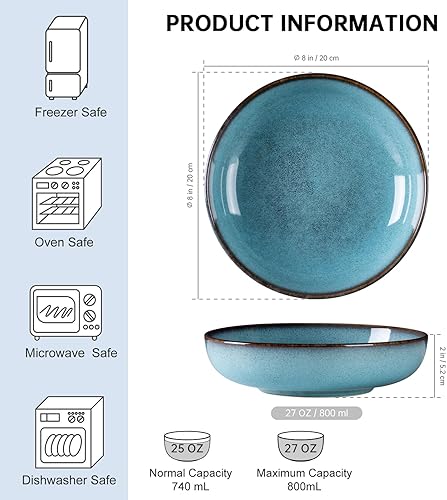 Miniatura 10 de HENXFEN LEAD Cuencos de cerámica para postre de 10 onzas, cuencos pequeños de cerámica para servir, helado, aperitivos, arroz, guarnición, aptos