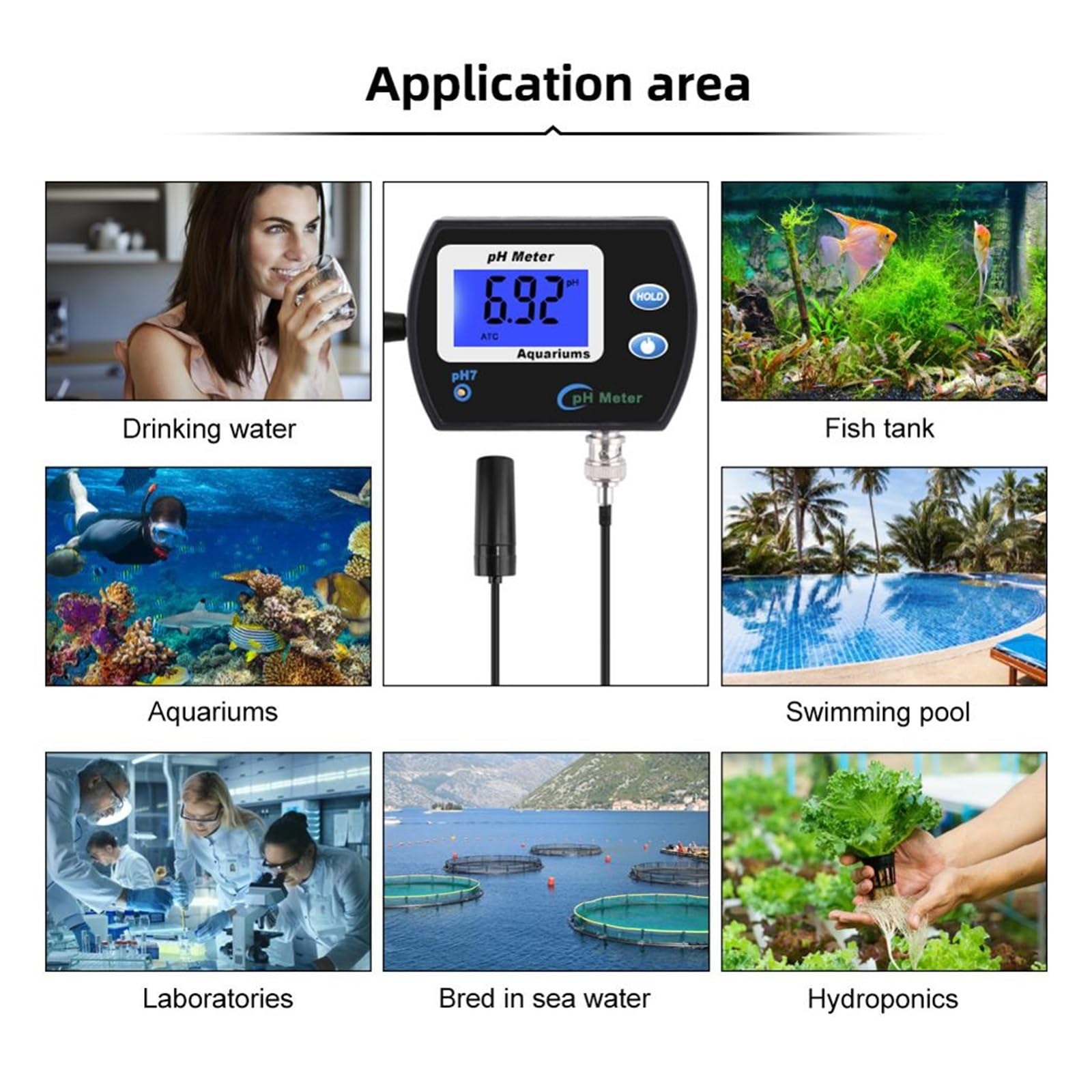 Tester miernika PH, Przenośny miernik PH Tester dokładny długopis cyfrowy PH-990 kieszonkowy akwarium wino mocz LCD Test PH z dużym ekranem,Woda pitna, Hydroponika, SPA, Browarnictwo(EU Version)