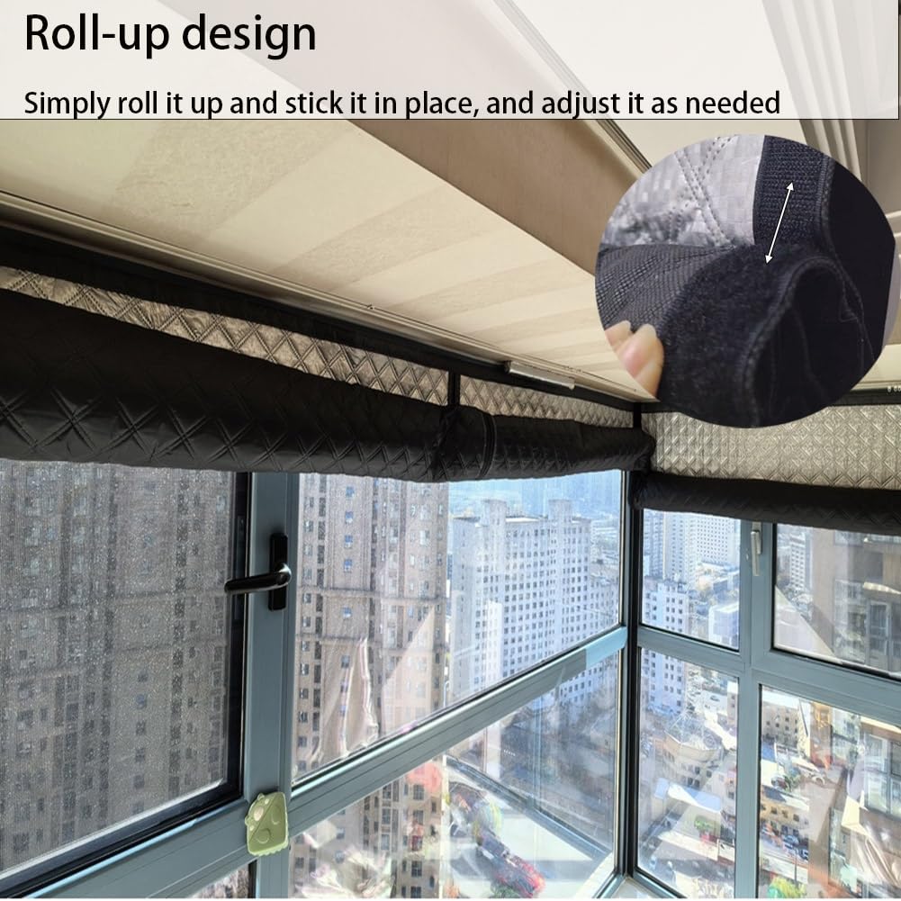 Generico Kit de Aislamiento de Ventana,60 90 150cm Película Térmica Gruesa para Ventanas contra El Frío, Kit De Sellado De Ventanas,Protección contra Corrientes De Aire Y Humedad(90x130cm)