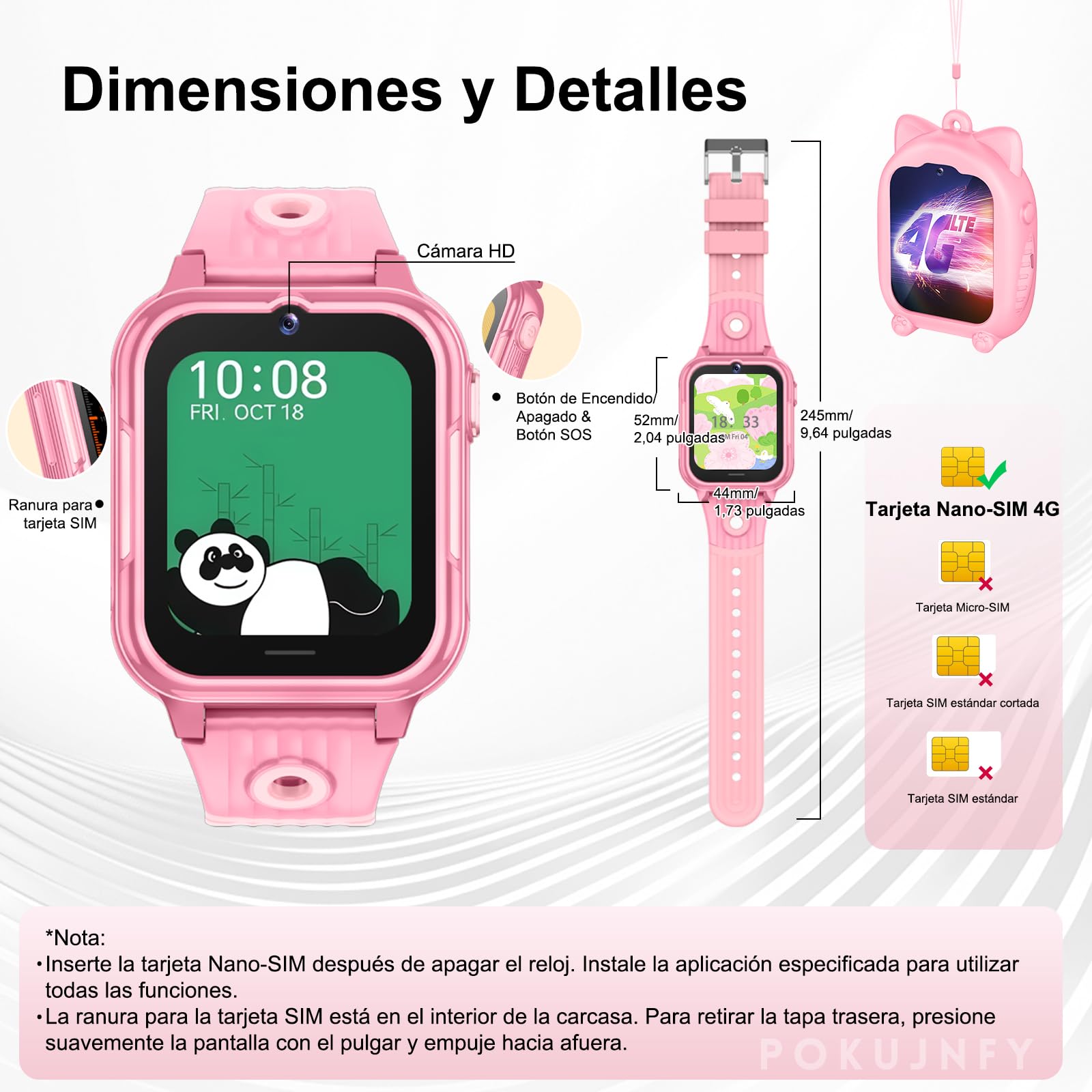 4G Reloj Inteligente Niño GPS y Llamadas Videollamadas Teléfono SOS Whatsapp Juegos Cámara Podómetro Modo Escuela Despertador Digital Impermeable Regalo para Smartwatch Niños Niña