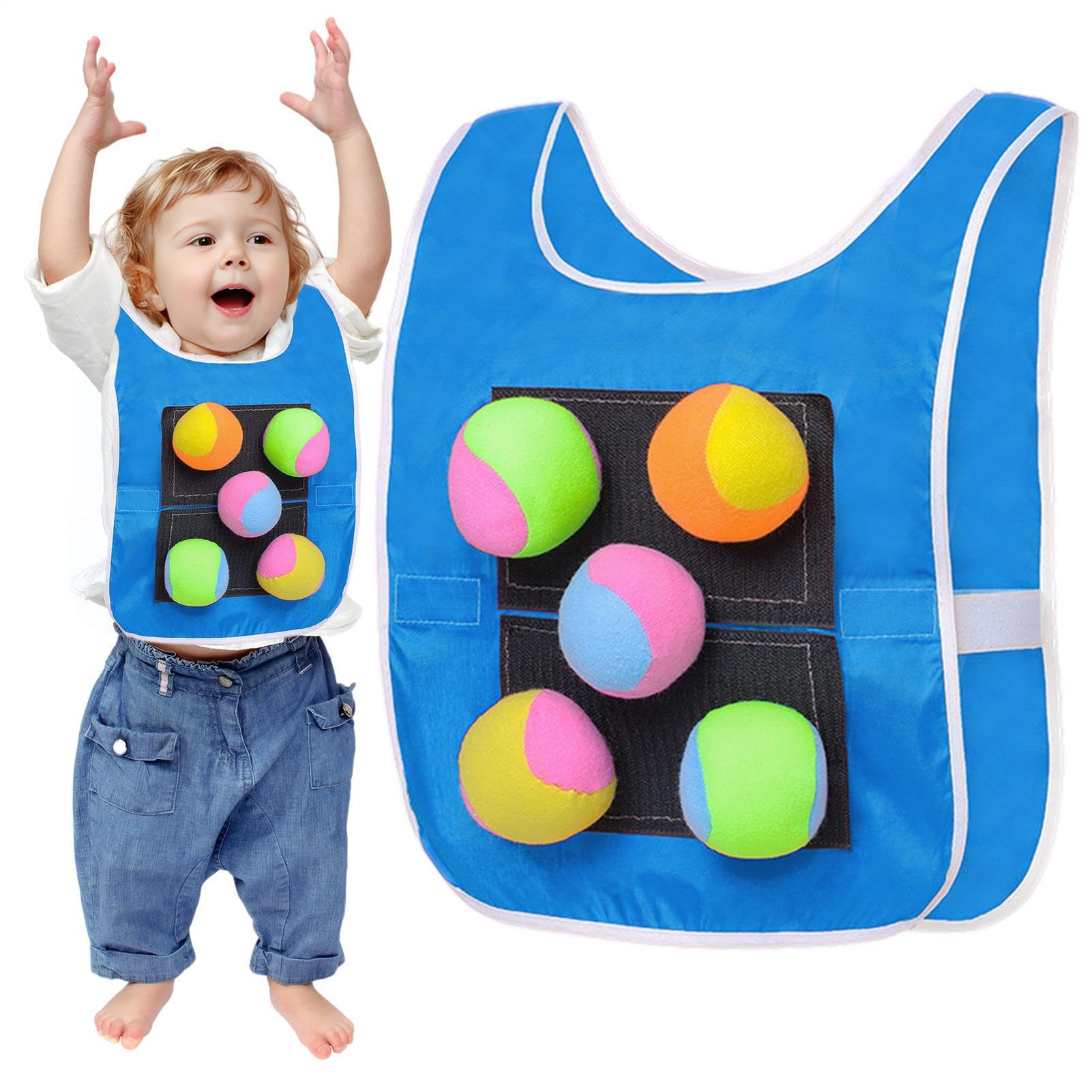 Toys Outside Dodgeball | Giubbotto Da Palla Appiccicoso All'aperto | Ball Ball Ball Sticky Gilet | Set Di Giochi Dodgeball | Cattura Palline Di Giocattolo Morbido, Gioco Per L'interazione Genitore-fig
