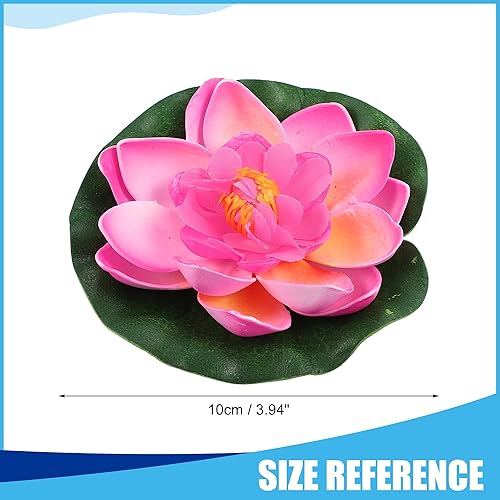 Miniatura 3 de CAPASTEC Decoración de acuario, flor de loto flotante artificial para estanques de jardín, piscina, pecera, 3.9 pulgadas (rosa, 10 unidades)