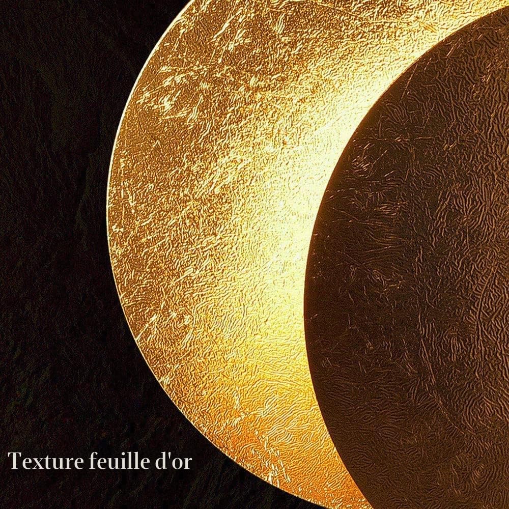 Applique Murale Intérieure Ronde Or Cuivre Salon Creative Moon Concept Applique Solaire Eclipse Applique Nordique Allée Escaliers Chambre Appliques De Chevet Couloir Couloir Éclairage