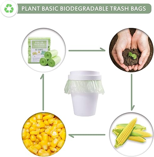 Miniatura 3 de Jaoul Bolsas de basura de 8 galones, bolsas de basura medianas de 0.67 mil, extra fuertes para bote de basura de 30 litros, adecuadas para cocina,