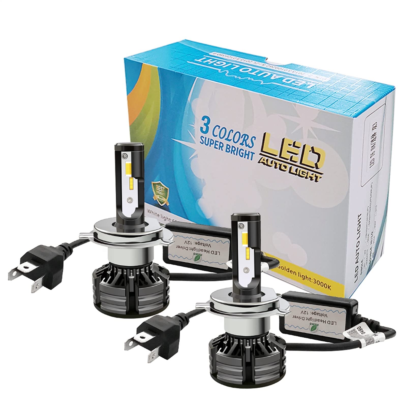 fari a LED Lampadine a LED H7 Lampadine Canbus H1 H4 Luci Auto H3 H11 H8 880 HB3 9005 HB4 9006 9007 HB4 9006 9007 H13 3 Colori 60W 12V 20000LM Auto Faro Lampadina a LED