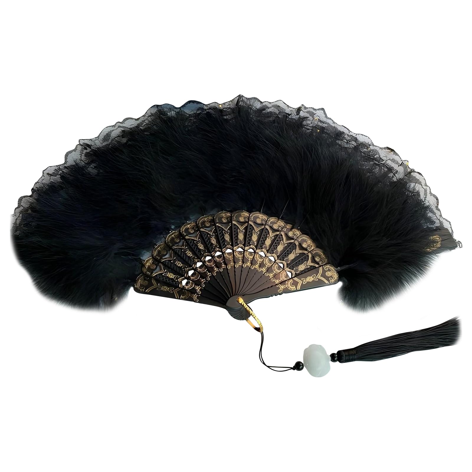 Éventail pliable à main, éventails à plumes de mariage faits à la main, éventails en dentelle blanche pour dames pour la danse, décoration de mariage, éventail à faire soi-même (forme Éventail pliable à main, éventails à plumes de mariage faits à la main, éventails en dentelle blanche pour dames pour la danse, décoration de mariage, éventail à faire soi-même (forme