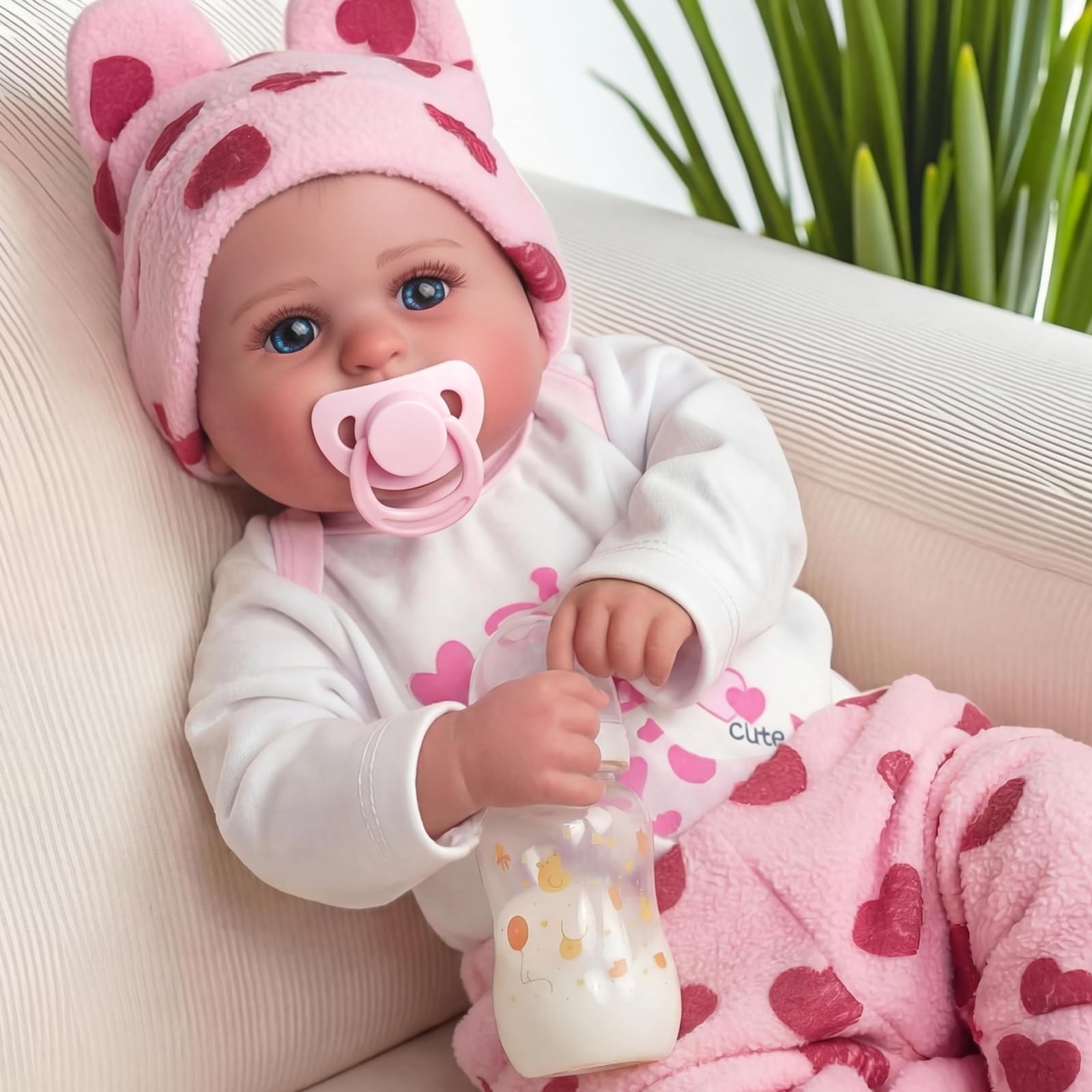 BABESIDE Reborn Girl - 20 Inch Cute Reborn-Baby Doll Realistic with Soft Cloth Body, Lifelike Newborn Girl with Clothes & Accessories, Gift & Collections for Kids 3 4 5 6 7 8 9