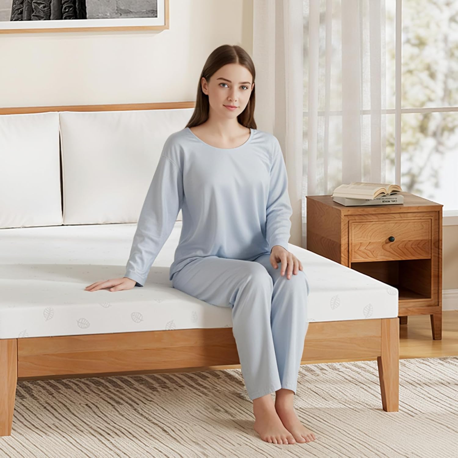 Good Nite Mattress Memory Foam Single Mattresses Soft 4.3 inch Mattress Medium Firm with Breathable Knitted 90 x 190 x 11cm image 2