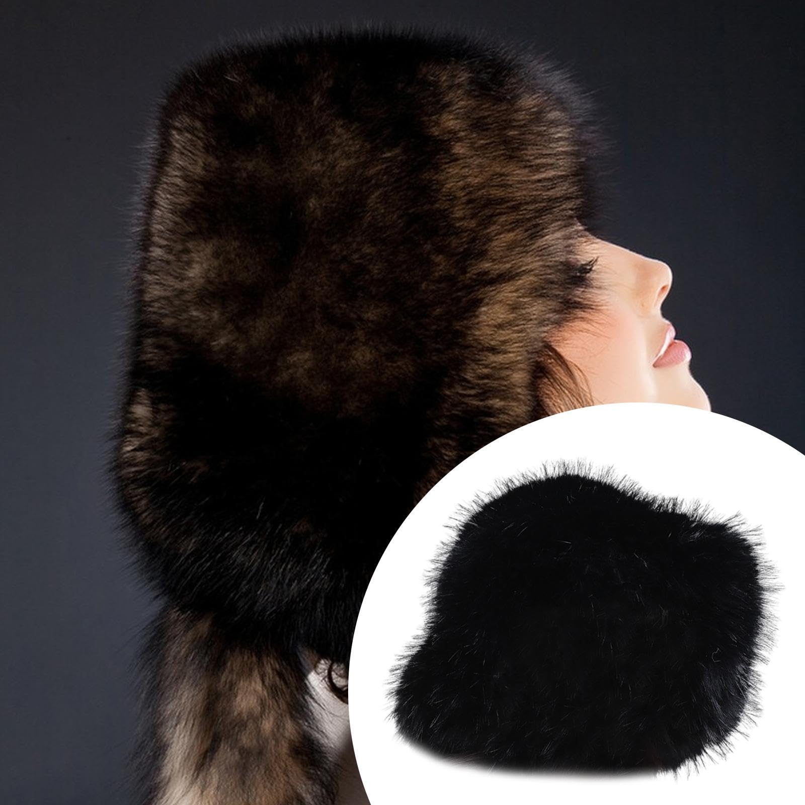 Cappello Invernale Donna Secchiello Pelliccia Sintetica Morbida Accessorio Testa Caldo Tendenza Moda Adatto per Eventi Sociali Viaggi Look Casual, Stile G
