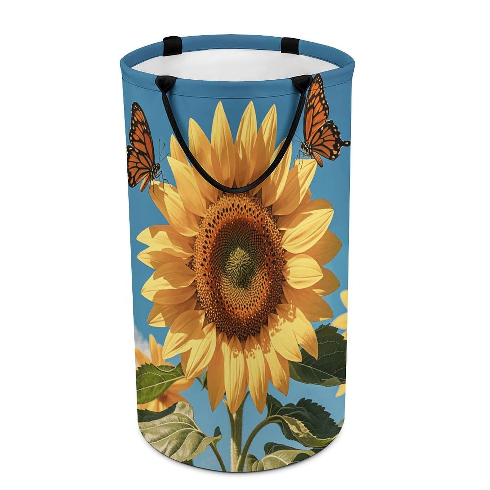 Panier à linge imperméable grand format au design élégant de tournesol pour intérieur raffiné