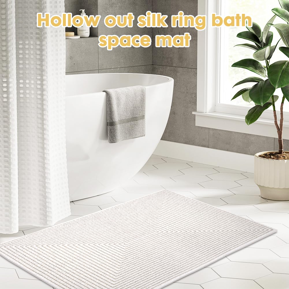 DASIAUTOEM Tappetino da doccia antiscivolo, 60 x 120 cm, per doccia e vasca da bagno, in PVC Luffa, ad asciugatura rapida, morbido tappetino da bagno con fori di scarico, resistente alla muffa, per