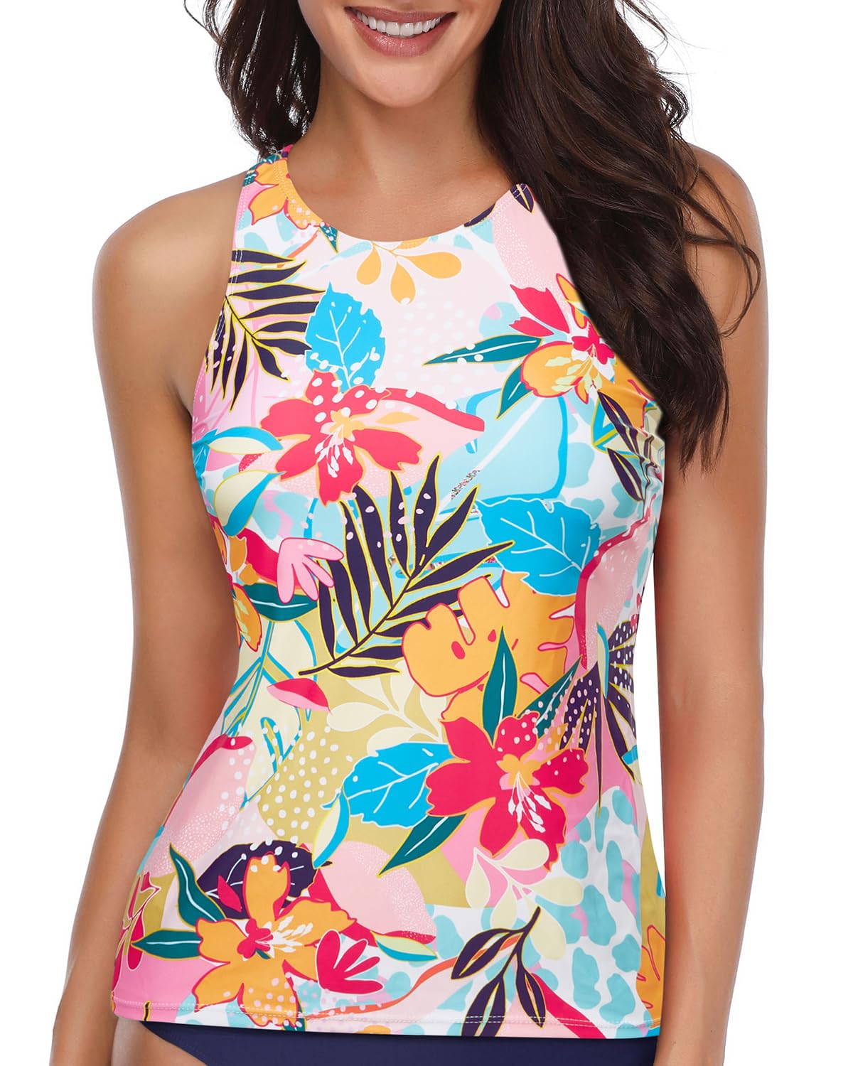 Holipick Tankini Tops for Women High Neck Swim Top Only