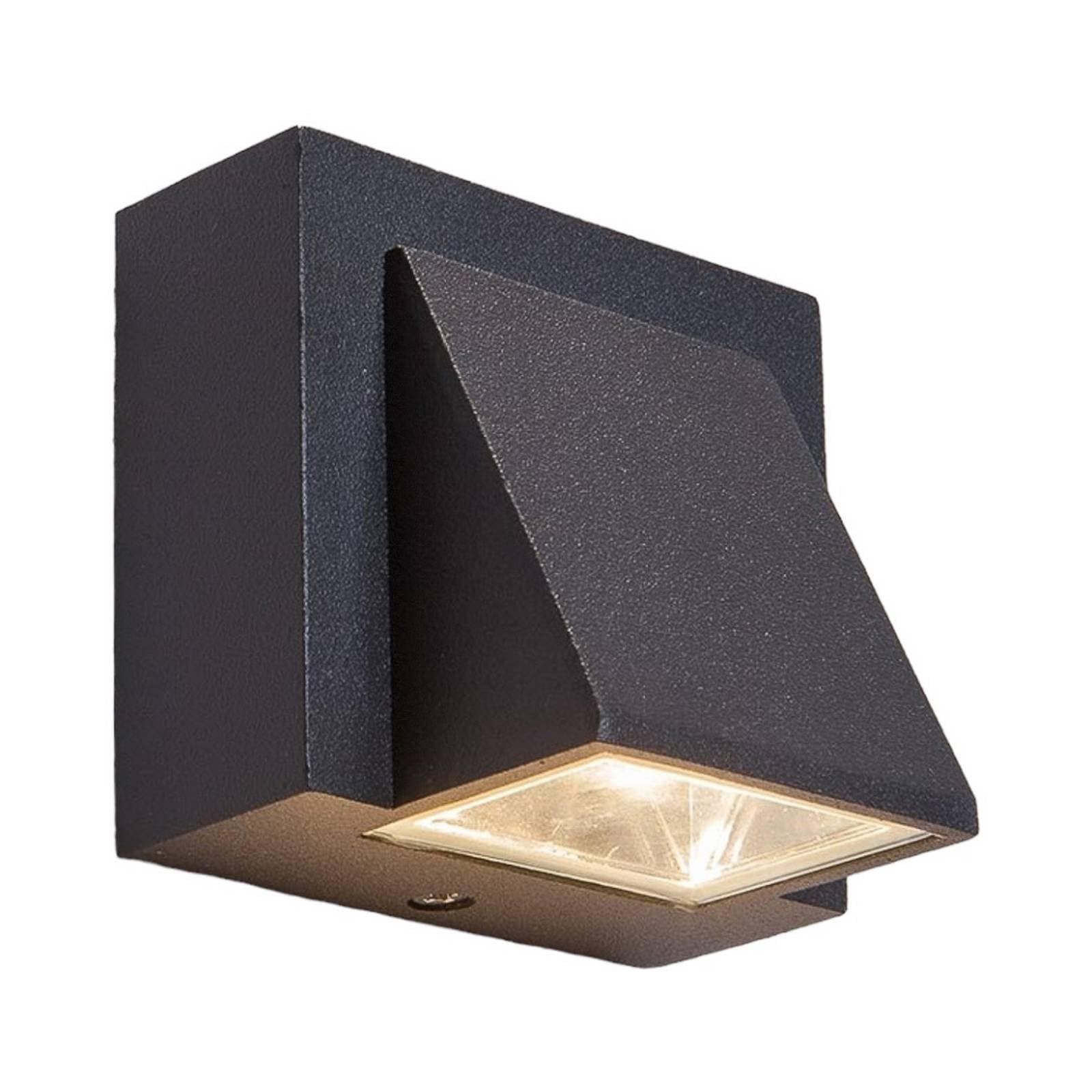 Lucande LED Outdoor Wall Light Marik (Modern) in Black Made of Aluminium (1 Light Source,) from wall lamp for Exterior/Interior Walls, House Terrace und Balcony