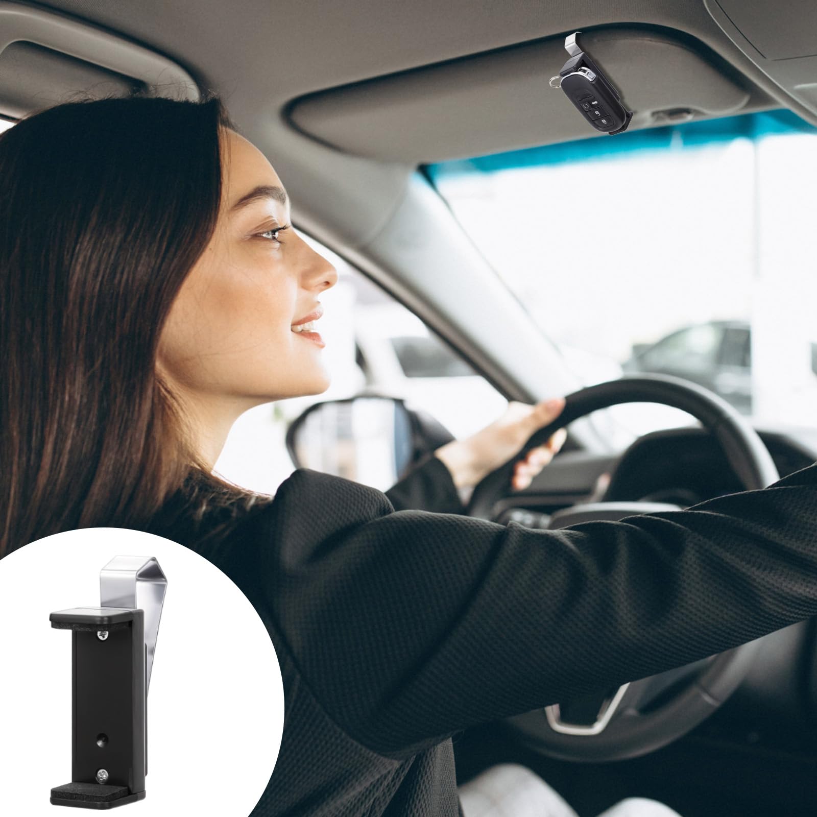 2 Clip Per Telecomando Apriporta | Universali Regolabili 5,3-7,2cm | Per Visiera Auto - Foto 4