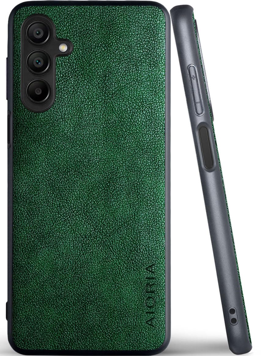 AIORIA for Samsung Galaxy A16 Premium Leather Cover Retro Design Full Protective Phone Case for Samsung Galaxy A16 5G (Green, A16)