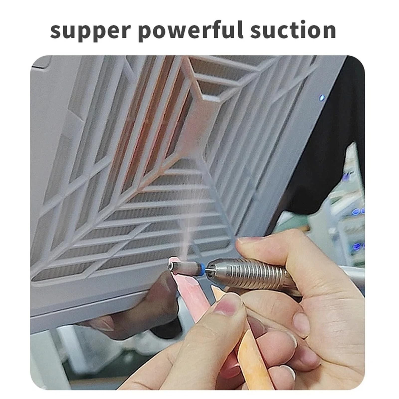 Aspirador Uñas, Aspiradora de uñas sin escobillas de 120 W con potente succión for manicura y filtro extraíble, velocidad ajustable.