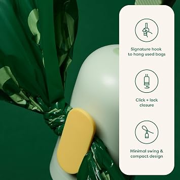 Earth Rated Dog Poop Bag Holder, Durable and Leakproof, Unscented, Dispenser with Starter Roll