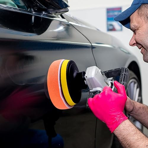 Miniatura 7 de SIQUK 16 almohadillas de pulido de 5 pulgadas, kit de almohadillas de pulido de espuma, almohadillas pulidoras para capó, almohadillas de cera,