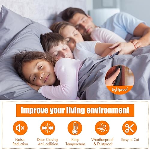 Miniatura 6 de Burlete para puerta, 40 pies, insonorizante, tira de sellado de puerta en forma de V, burlete de espuma Q para puertas, marco, ranura para tarjetas,