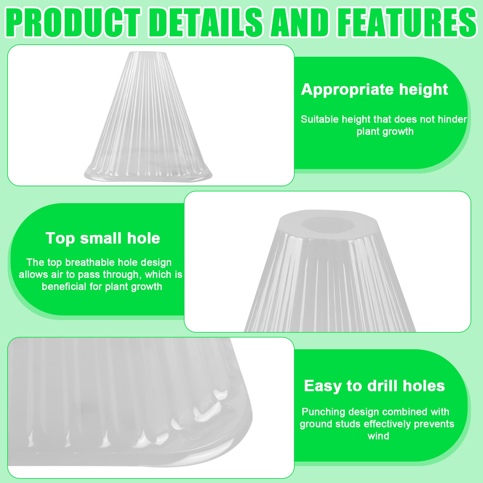BAIFULAI Lot de 30 chapeaux de plantes transparents Ø 19 cm réutilisables protection contre oiseaux limaces gel