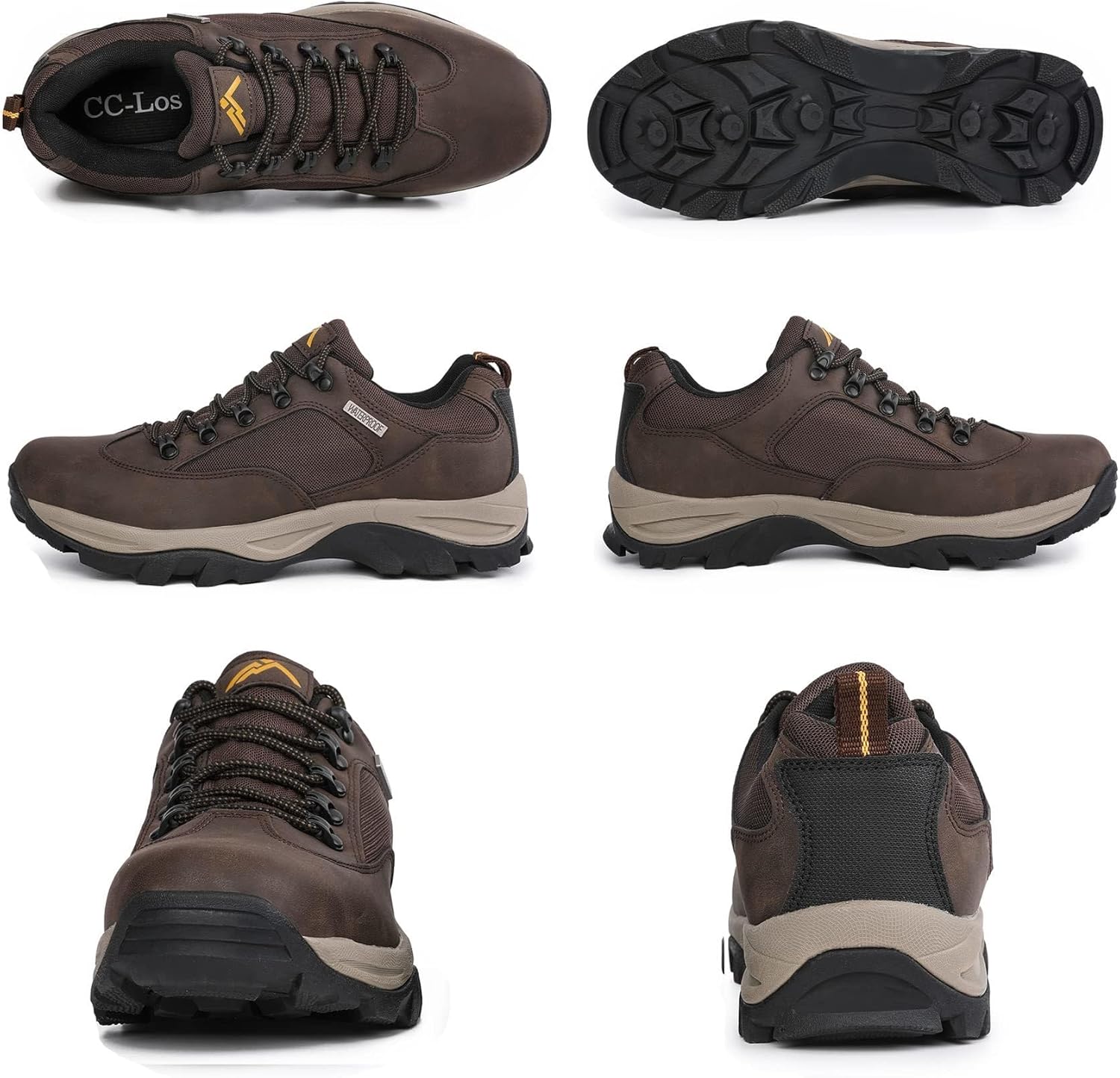 CC-Los Men's Waterproof Work & Hiking Shoes - Soft Toe Slip-Resistant with Cushioned Midsole Size 7-13.5 - Image 6