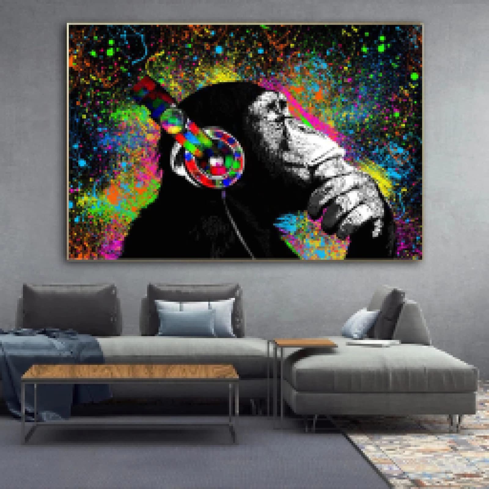 Toile singe graffiti abstrait impression haute définition grand format - 8