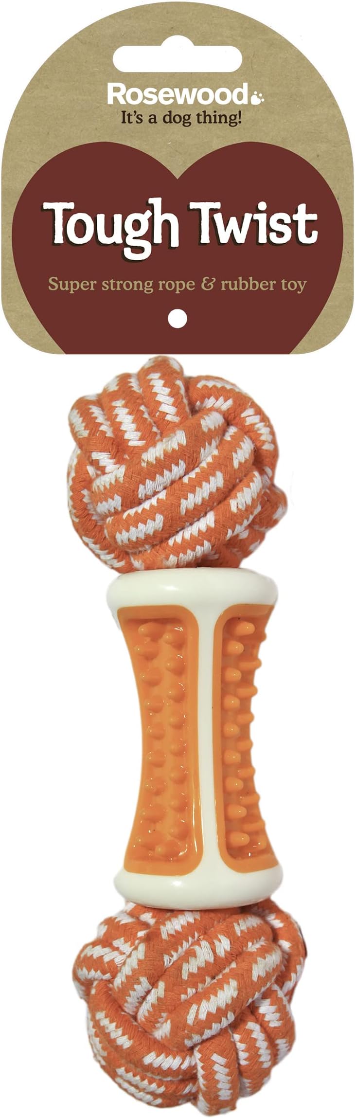 Rosewood Tough Twist Dental Ball Dog Toy, clear
